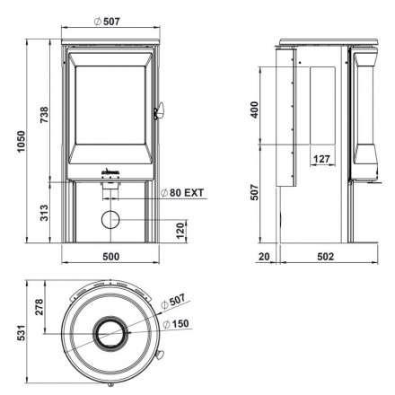 Купить Печь-камин Invicta Poele Neosen Etanche в интерьере чугунная в Новополоцке в Новополоцке