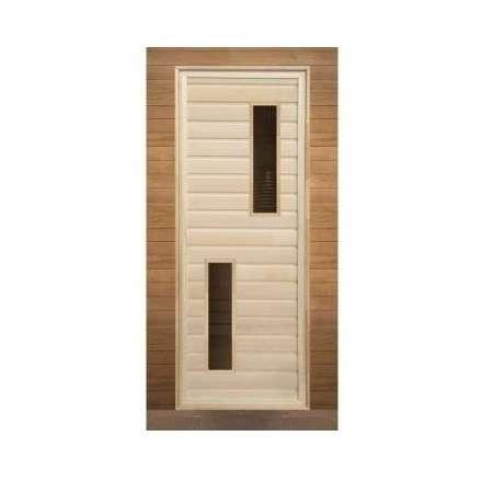 Дверь для бани липа с 2-мя стеклами (кор. хвоя) 1900x700 (без петель) купить в Новополоцке