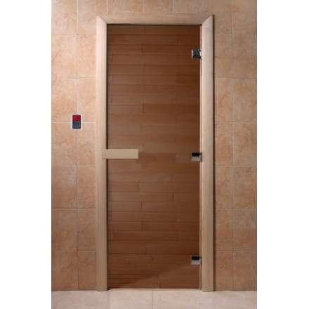 Дверь для бани Doorwood Теплый день 1800x700 (стекло 8 мм, 3 петли) в Новополоцке