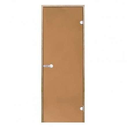 Дверь для бани стеклянная Harvia 8/21 коробка ольха, бронза в Новополоцке