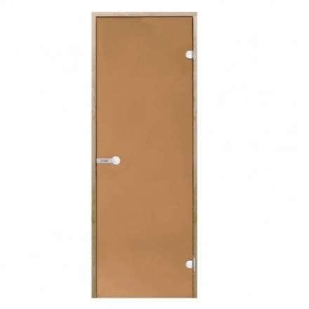 Дверь для бани стеклянная Harvia 7/19 коробка ольха, бронза в Новополоцке