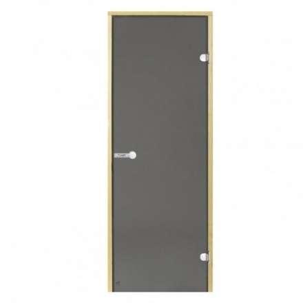 Дверь для бани стеклянная Harvia 7/19 коробка сосна, серая в Новополоцке