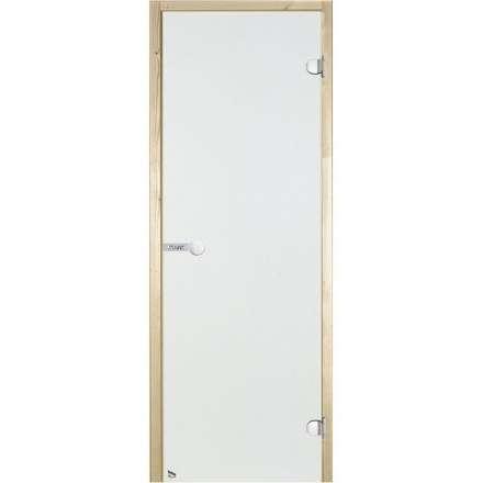 Дверь для бани стеклянная Harvia 7/19 коробка ольха, прозрачная в Новополоцке