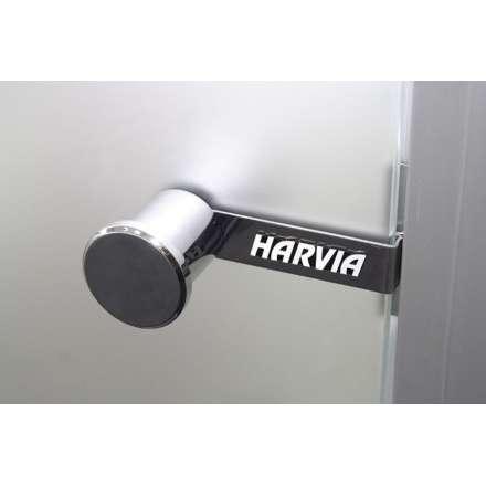 Дверь для бани стеклянная Harvia 7/19 коробка ольха, прозрачная в Новополоцке