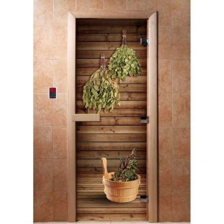 Дверь для сауны Doorwood с фотопечатью A004 1900x700 в Новополоцке
