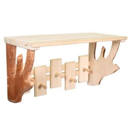 Полка-вешалка 5 крючков резная в Новополоцке