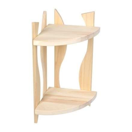 Полка угловая фигурная двухярусная 25х25х50 см из лиственных пород купить в Новополоцке