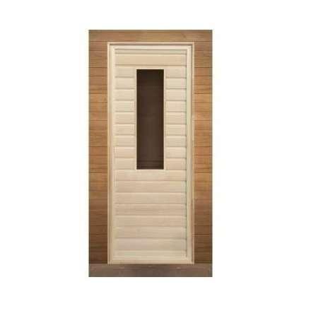 Дверь для бани липа прямоугольное стекло (кор. осина) 1900x700 (без петель) купить в Новополоцке