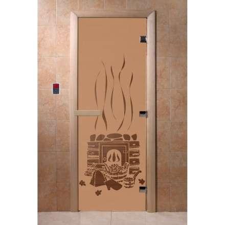 Дверь для бани Doorwood Бронза матовая 2000x800 (стекло 10 мм, 3 петли) в Новополоцке