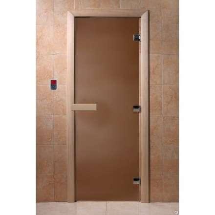 Дверь для бани Doorwood Теплая ночь 2100x800 (стекло 8 мм, 3 петли) в Новополоцке