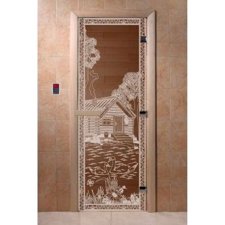 Дверь для бани Doorwood Бронза 1900x700 (стекло 10 мм, 3 петли) в Новополоцке