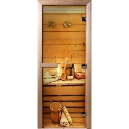 Дверь для сауны Doorwood с фотопечатью A033 1900x700 в Новополоцке