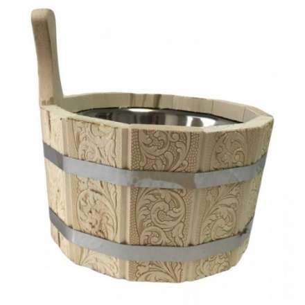 Ушат шайка 3л с нержавеющей вставкой (ЛТ-10) с тиснением Цветы купить в Новополоцке