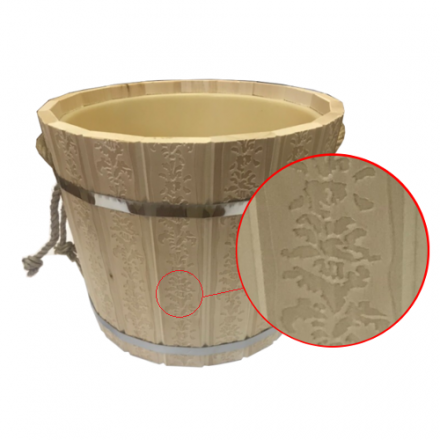 Запарник для бани 16л с пластиковым вкладышем ПЛ-43 с тиснением Цветы купить в Новополоцке