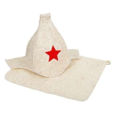 Набор из двух предметов (Шапка Будёновка белая, коврик) 41128 в Новополоцке