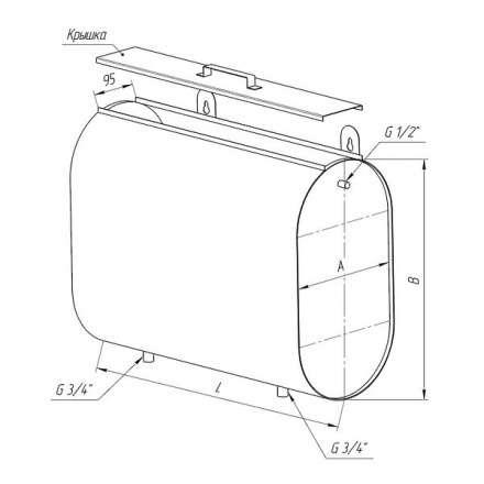 Бак Ferrum Комфорт для теплообменника горизонт. эллипс 95 л в Новополоцке