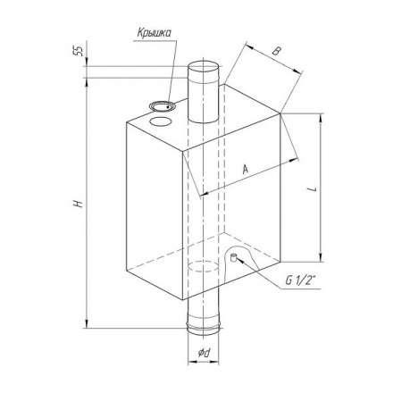 Бак Ferrum Комфорт прямоугольный на трубе 73 л в Новополоцке