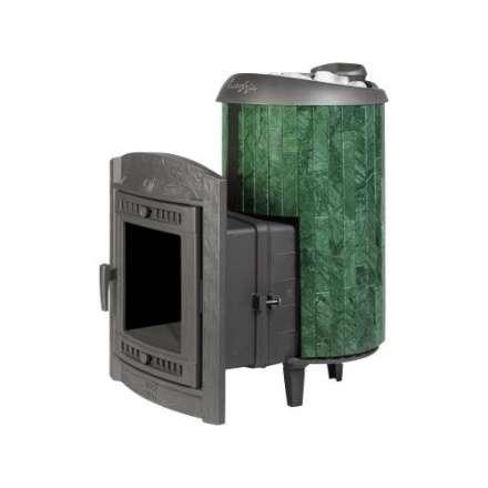 Печь банная ProMetall Атмосфера L+ в ламелях Верде Гватемала наборный рисунок Амазонка бай фото в Новополоцке