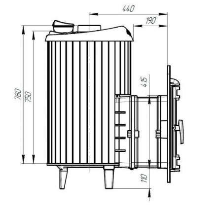 Печь банная ProMetall Атмосфера L+ в ламелях из натурального камня Змеевик в Новополоцке