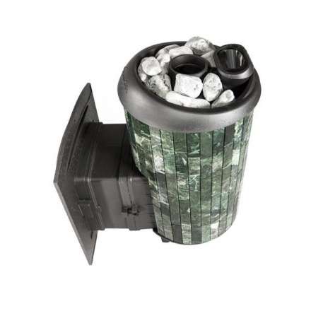 Печь банная ProMetall Атмосфера XL+ в ламелях из натурального камня Змеевик в Новополоцке