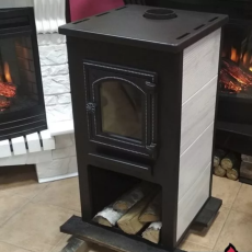 Недорогая печь-камин со стеклом ЭТНА (ДТ-4С) ? 115 мм для дома и дачи Амазонка бай фото в Новополоцке