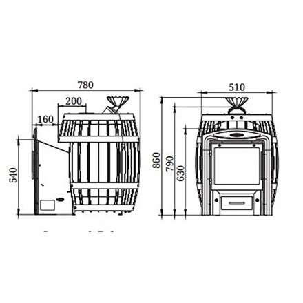 Печь для бани Термофор Саяны II Carbon Витра ЗК в Новополоцке