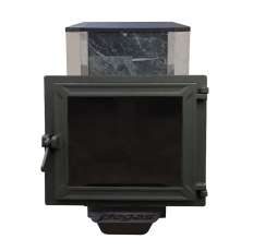 Печь Пегас 16 панорама в камне змеевик в Новополоцке