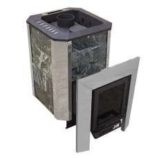 Печь Пегас 16 со стеклом в камне змеевик в Новополоцке