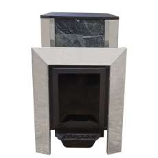 Печь Пегас 16 нерж со стеклом в камне змеевик в Новополоцке