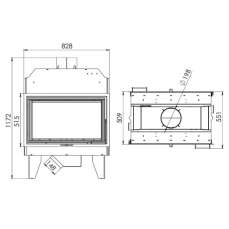 Топка каминная Мета-Бел ТКТ 10.0-05 (в модификации Аврора С2) в Новополоцке