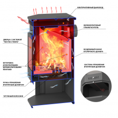 Печь-Камин ASTON 12 кВт Призматик в Новополоцке