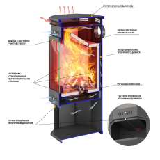 Печь-Камин ASTON 11кВт (180 м3) угловой в Новополоцке