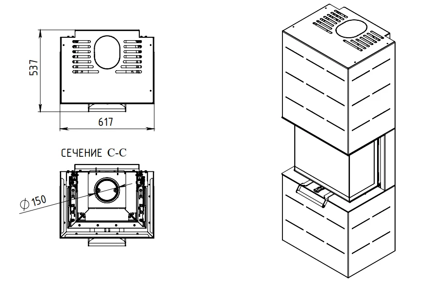 Печь-камин АОТ 7.0-01 в модификации Селена 7 в Новополоцке