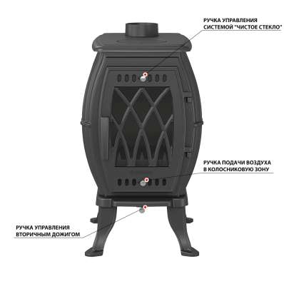 Печь-камин Везувий ВХ-09 Антрацит в Новополоцке