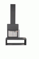 Камин МАДРИД на дровнике Гигант слева черный\белый шамот в Новополоцке
