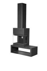 Камин МАДРИД на дровнике Гигант слева черный\белый шамот в Новополоцке