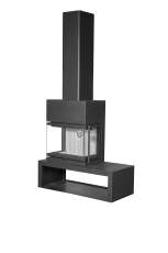 Камин МАДРИД на дровнике Гигант слева черный\белый шамот в Новополоцке