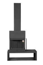 Камин МАДРИД на дровнике Гигант слева черный\белый шамот в Новополоцке