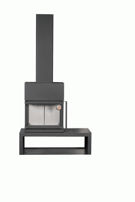 Камин МАДРИД на дровнике Гигант слева черный\белый шамот в Новополоцке