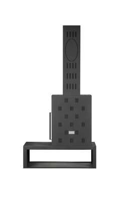 Камин МАДРИД на дровнике Гигант слева черный\белый шамот в Новополоцке