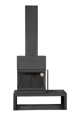 Камин МАДРИД на дровнике Гигант слева черный\белый шамот в Новополоцке