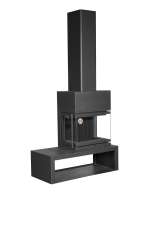 Камин МАДРИД на дровнике Гигант справа черный\белый шамот в Новополоцке