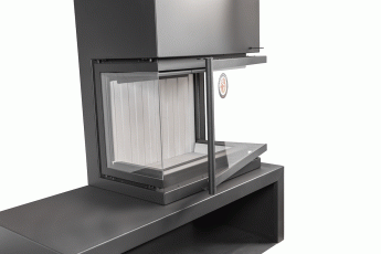 Камин МАДРИД на дровнике Гигант справа черный\белый шамот в Новополоцке