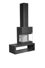 Камин МАДРИД на дровнике Гигант справа черный\белый шамот в Новополоцке