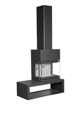 Камин МАДРИД на дровнике Гигант справа черный\белый шамот в Новополоцке