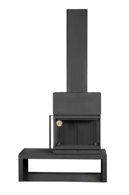 Камин МАДРИД на дровнике Гигант справа черный\белый шамот в Новополоцке