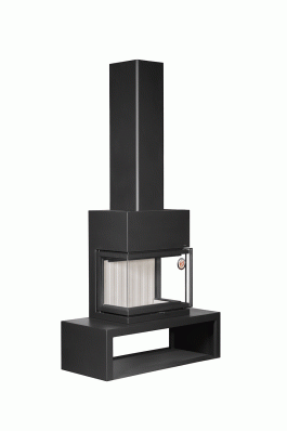 Камин МАДРИД на дровнике Гигант центральный черный\белый шамот в Новополоцке