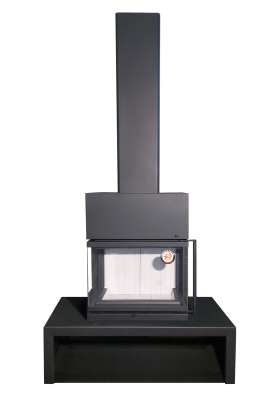 Камин МАДРИД на дровнике Гигант центральный черный\белый шамот в Новополоцке