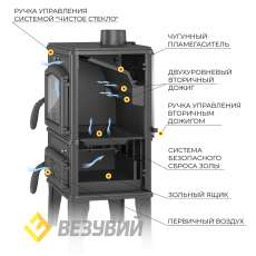Печь-камин Везувий LV-12 Антрацит в Новополоцке
