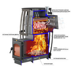 Печь для бани Везувий Легенда Русский Пар Ковка 18 (240) в Новополоцке